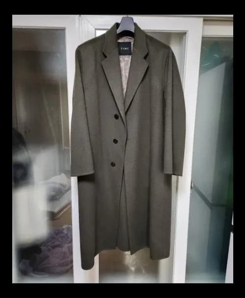 타임옴므 22FW 캐시미어 블렌드 싱글 핸드메이드 코트 토프그레이 100